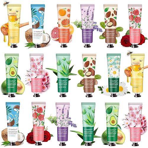 CRISTALBOX 18 Pack Hand Cream Gift for Women,Stocking Stuffers for Women,Teen Girls,Christmas Gifts Bulk Gifts,Small Gifts,Mini Moisturizing Hand Beauty & Personal Care CRISTALBOX