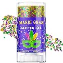 Mardi Gras Glitter Gel Stick, Color-Changing in Different Lighting, for Body, Face & Hair (Mardi Gras) Beauty & Personal Care CiikDux