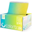 Colortrak Blue/Yellow Gradient Pop-up Foil w/Dispenser (400 Count), Pre-cut Sheets, Non-Slip Embossed Texture, 5" x 10.75" Sheets for Hair Foil Beauty & Personal Care Colortrak