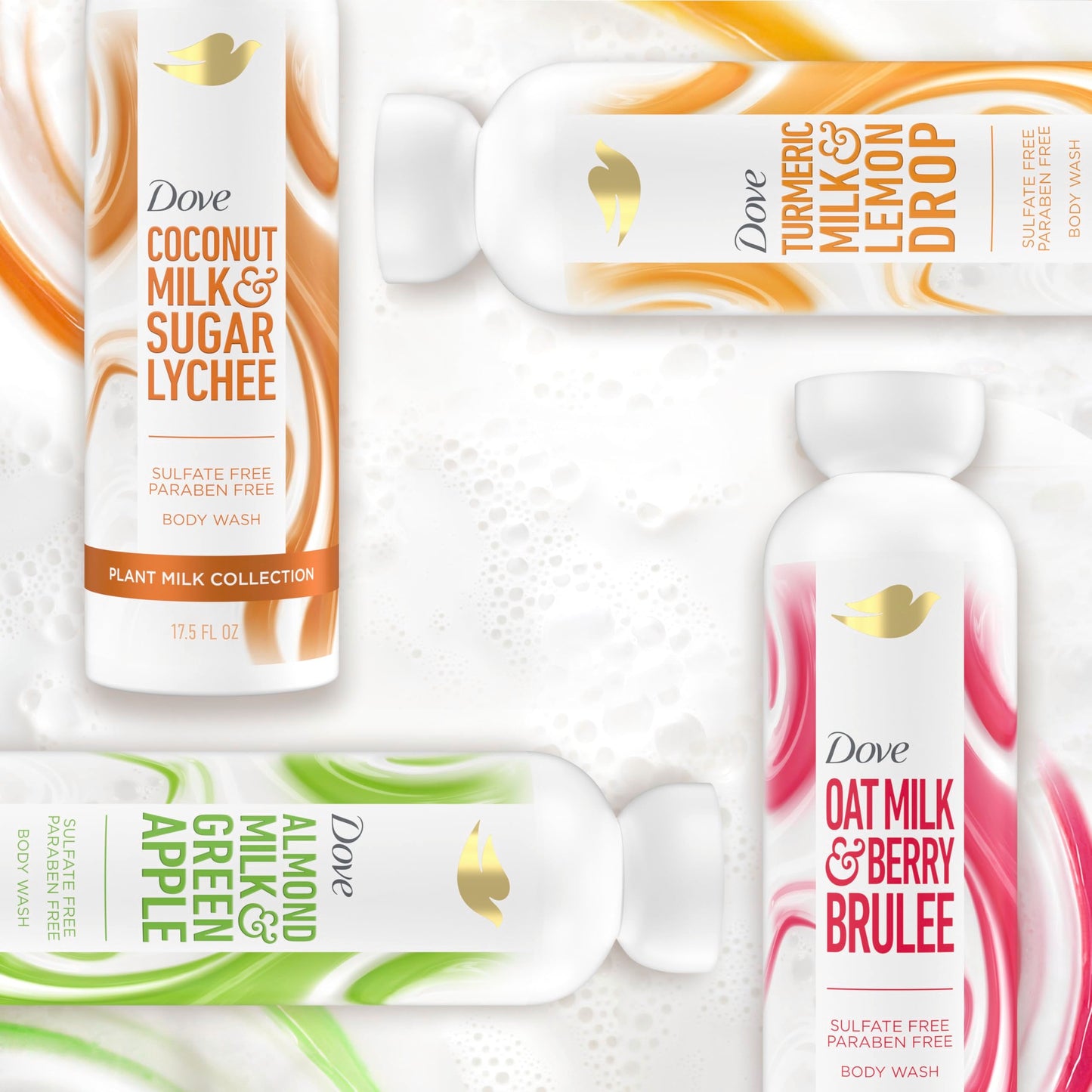 Dove Plant Milk Cleansing Body Wash Oat Milk & Berry Brulee for Moisturized Skin Gentle Cleanser, No Sulfate or Parabens, pH balanced 17.5 fl oz Beauty & Personal Care Dove