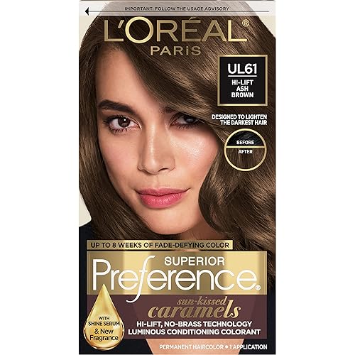 L’Oreal Paris Superior Preference Fade-Defying + Shine Permanent Hair Color, UL61 Ultra Light Ash Brown, Pack of 1, Hair Dye Beauty & Personal Care L'Oreal Paris