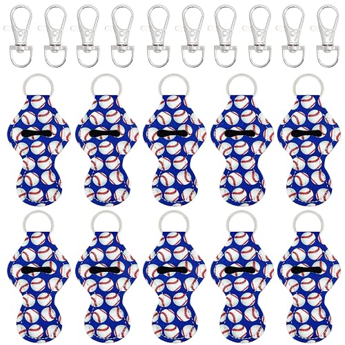 allydrew 10 Pack Chapstick Holder Keychain, Keyring for Lip Balm Lip Gloss Lipstick with 10 Pieces Metal Keyring Clasps, Play Ball Beauty & Personal Care allydrew