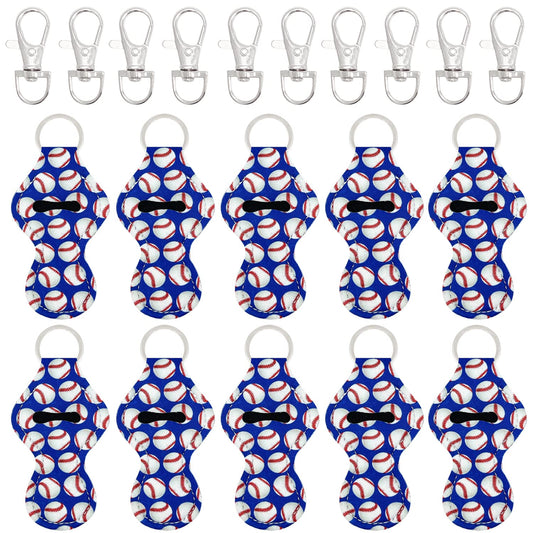allydrew 10 Pack Chapstick Holder Keychain, Keyring for Lip Balm Lip Gloss Lipstick with 10 Pieces Metal Keyring Clasps, Play Ball Beauty & Personal Care allydrew