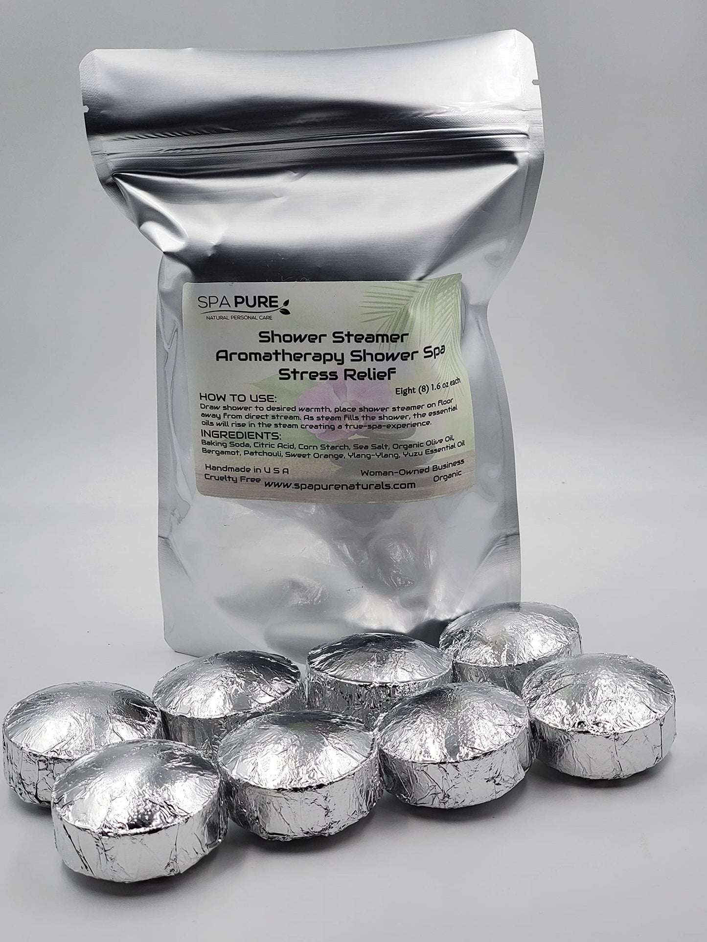 Spa Pure Stress Relief Aromatherapy: Shower Bombs/Tablets 100% Natural/Organic Essential Oils - Transform Your Shower - Transform Your Mood (8 Count) Beauty and Personal Care Spa Pure