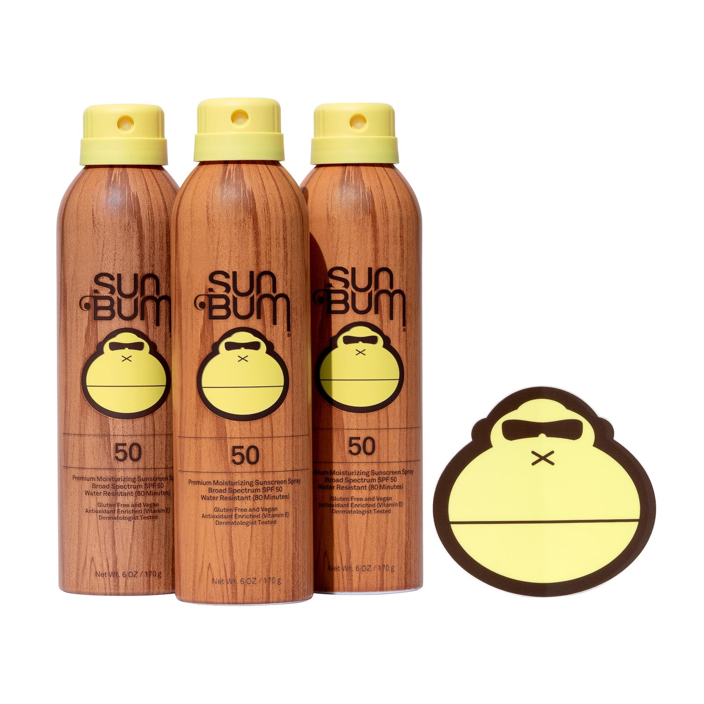 Sun Bum Original Moisturizing Sunscreen Spray SPF 50 with Sonny Sticker, Vegan and Hawaii 104 Act Compliant, Octinoxate & Oxybenzone Free, Broad Beauty & Personal Care Sun Bum