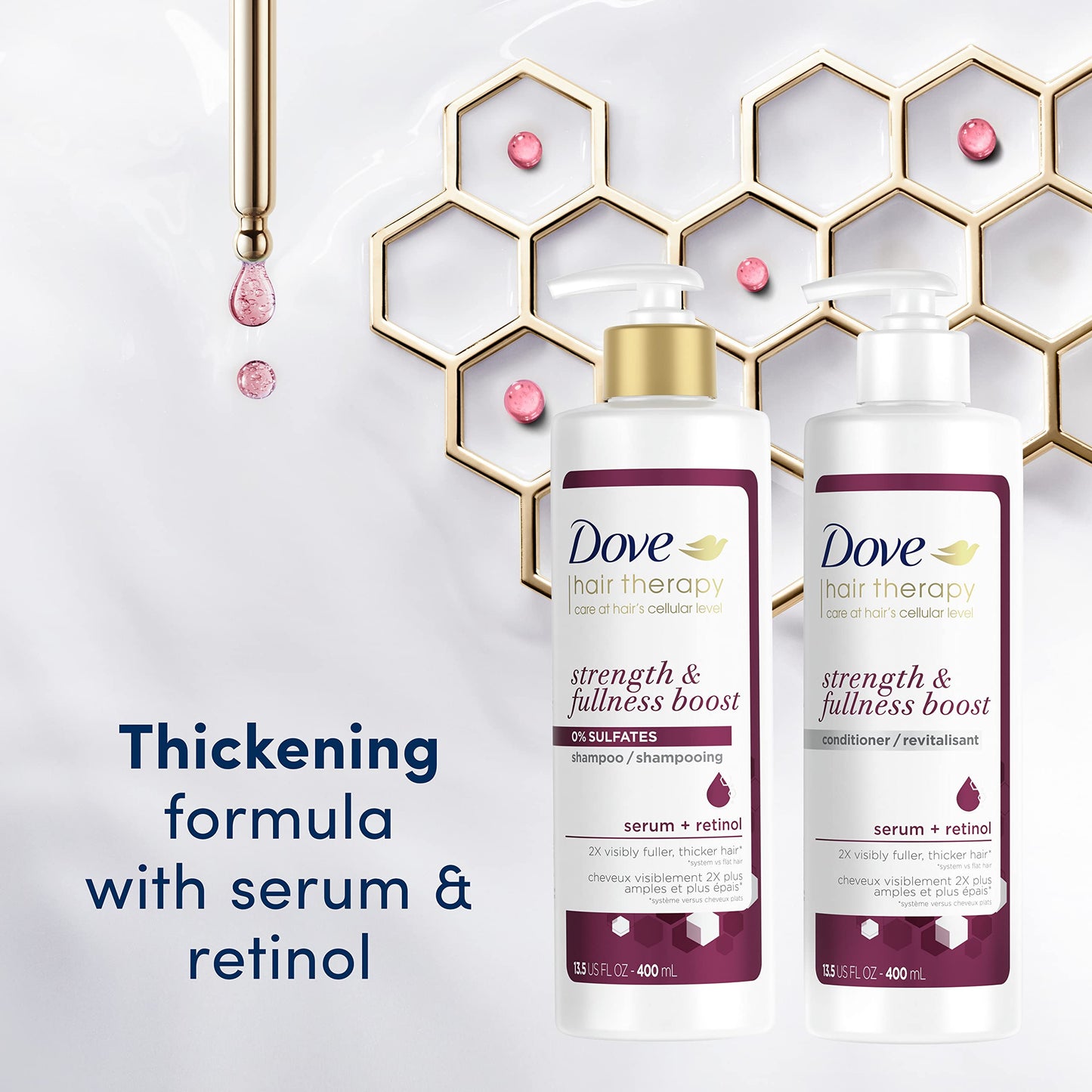 Dove Hair Therapy Conditioner Strengthening Treatment for Thin, Fine Hair Strength and Fullness Boost Sulfate Free Conditioner for 2X Visibly Fuller Beauty & Personal Care Dove