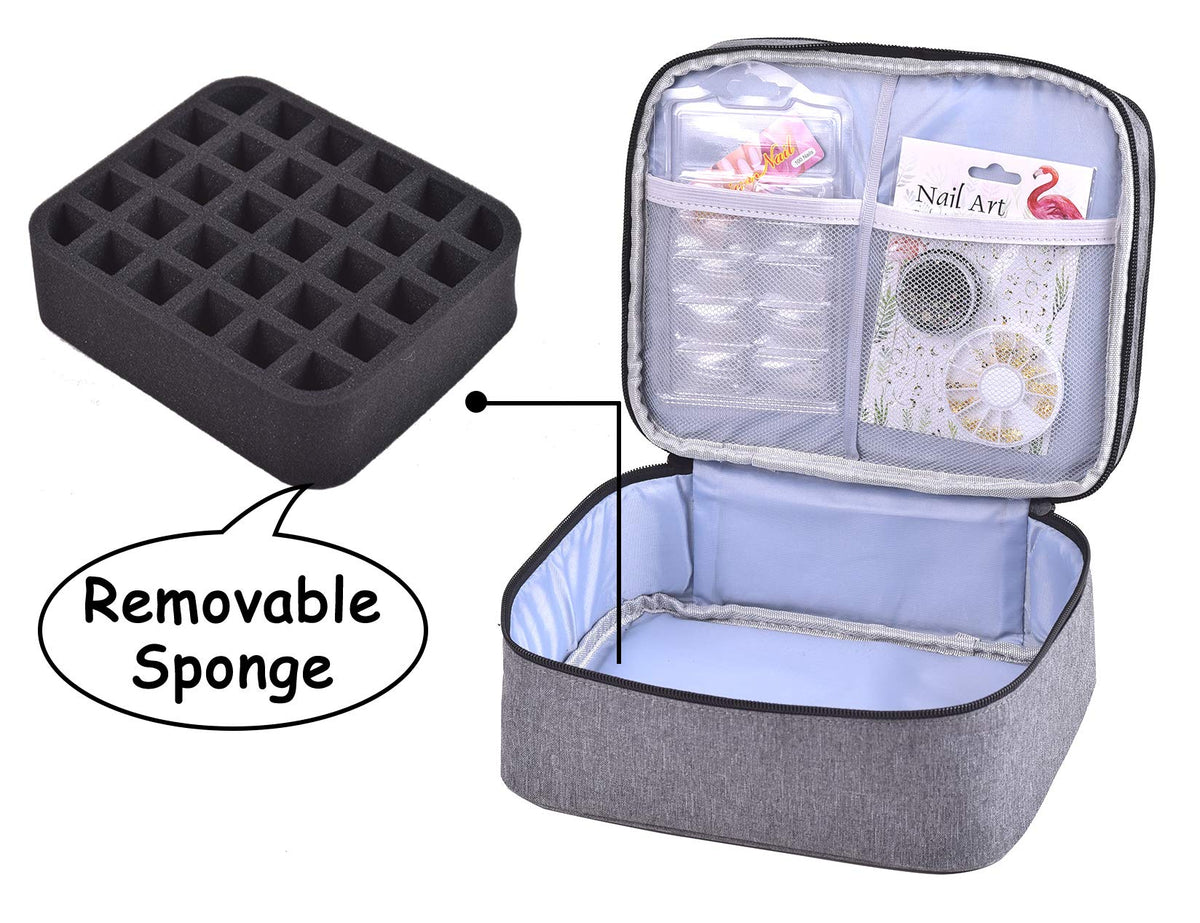 ZFZGFRCS Nail Polish Organizer- Holds 30 Bottles Nail Supply Organizers and Storage Double-layer Nail Bag Organzier Case Nail varnish Organizer Nail Beauty & Personal Care ZFZGFRCS
