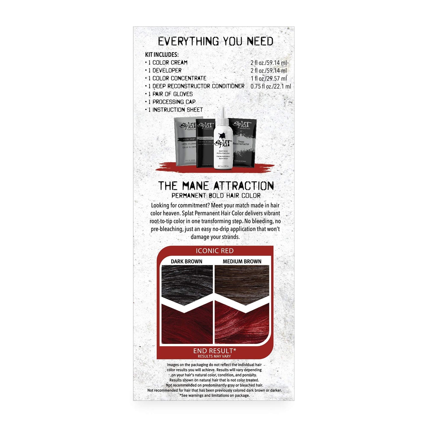 Splat Iconic Red Double Lift Permanent Hair Dye Kit, 1 Application, Includes Red Hair Color, Developer, Concentrate, Conditioner, Gloves, Processing Beauty & Personal Care Splat