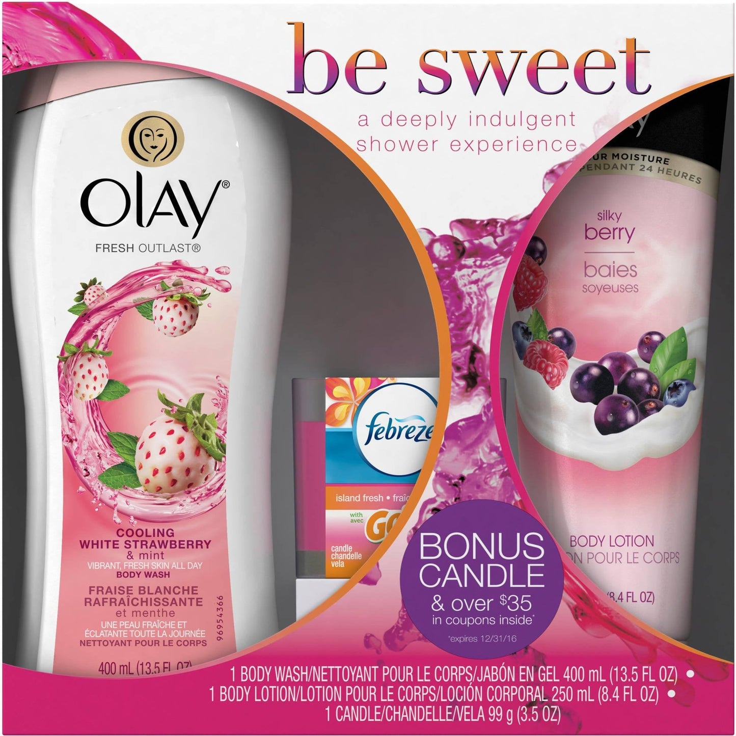 Olay, Be Sweet Kit, Body Wash, Lotion and Candle Kit Beauty & Personal Care Olay
