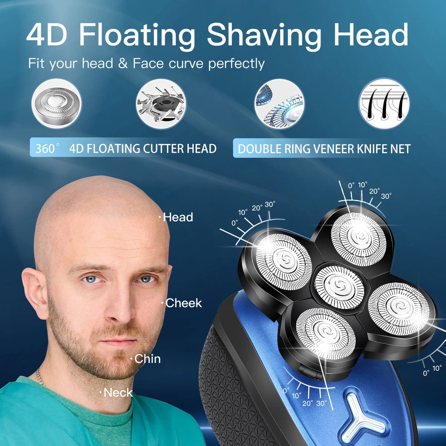 Head Shavers for Bald Men Electric Head Razors Wet Dry,Bald Head Shavers for Mens Head,Electric Shavers for Men Face, Grooming Ket Head Shaver Beauty and Personal Care iwoole