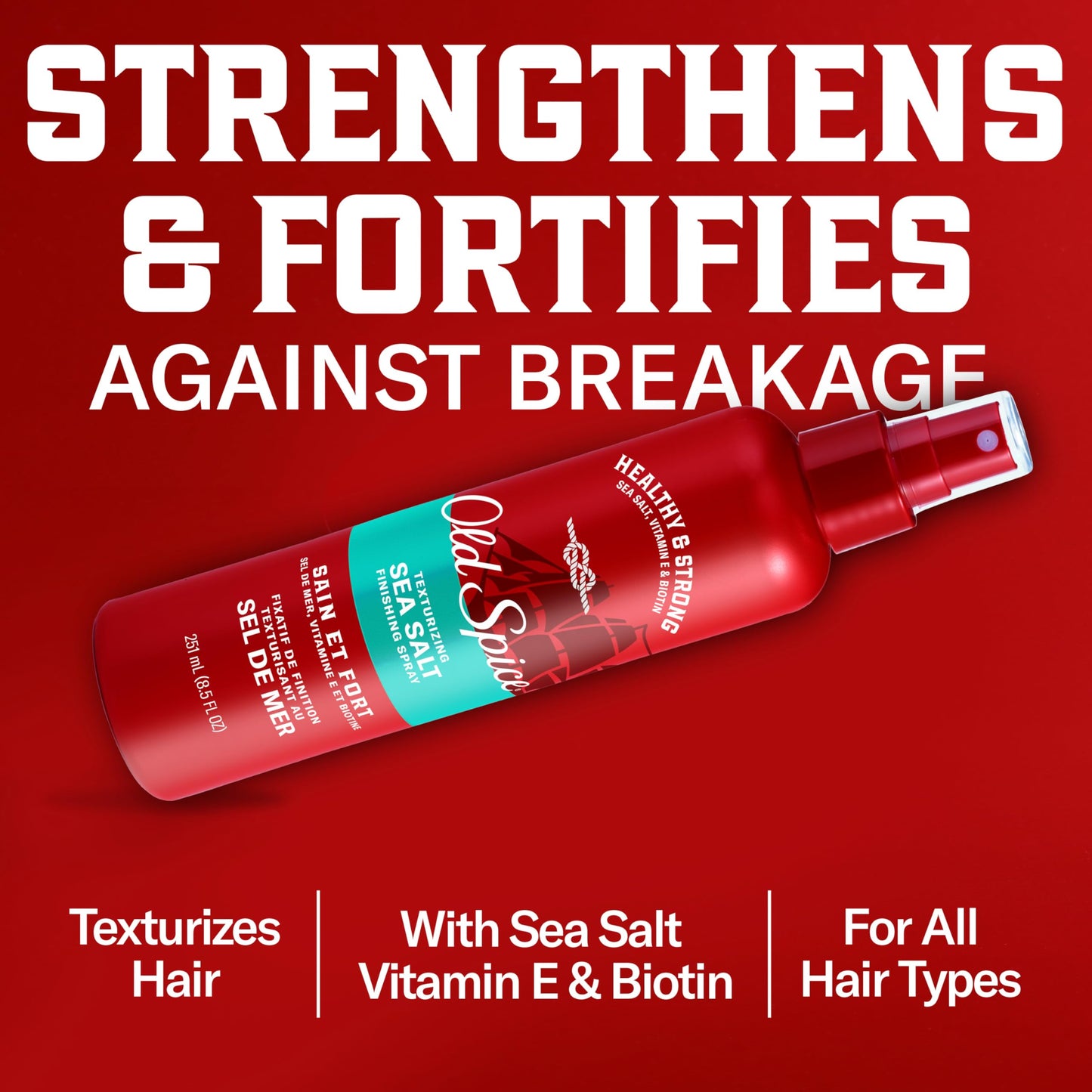 Old Spice Mens Sea Salt Hair Spray, Texturizing Finishing Spray for All Hair Types, Healthy & Strong with Vitamin E & Biotin, Medium Hold, 8.5 fl oz Beauty & Personal Care Old Spice
