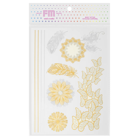 wet n wild Fantasy Makers Gold Silver Metallic Body Tattoo Flutter