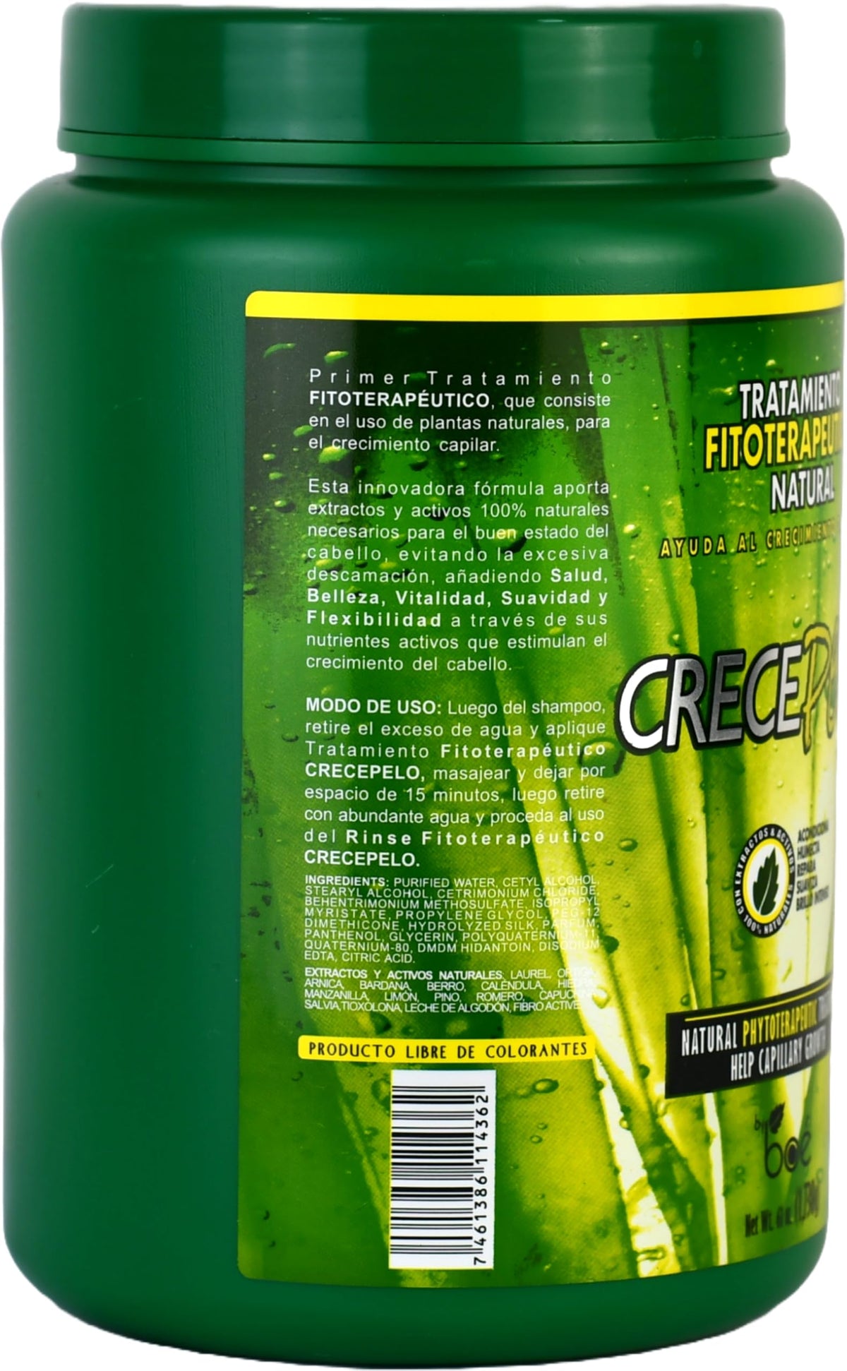 CrecePelo Natural Phytotherapeutic Hair Growth Treatment, Deep Conditioning & Strengthening Mask - Promotes Thicker, Healthier Hair - Hydrating &