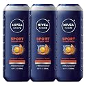 NIVEA MEN Sport Body Wash with Revitalizing Minerals, Tangerine and Pepper Scent, 3-in-1 Men's Body Wash, Face and Hair, Paraben Free, Vegan Formula Beauty & Personal Care NIVEA MEN