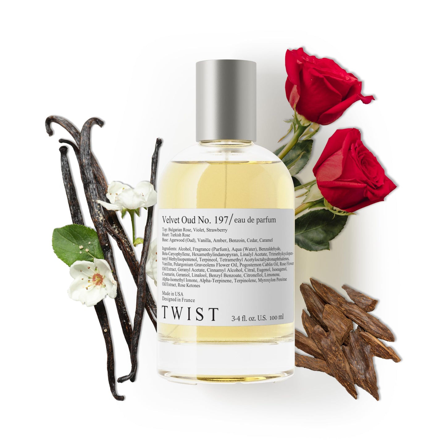Twist Velvet Oud No. 197 - Inspired by MFK's Oud Satin Mood, Long Lasting Perfume for Women and Men, Arabian Oud & Rose Fragrance, Paraben-Free Beauty & Personal Care HOUSE OF TWIST