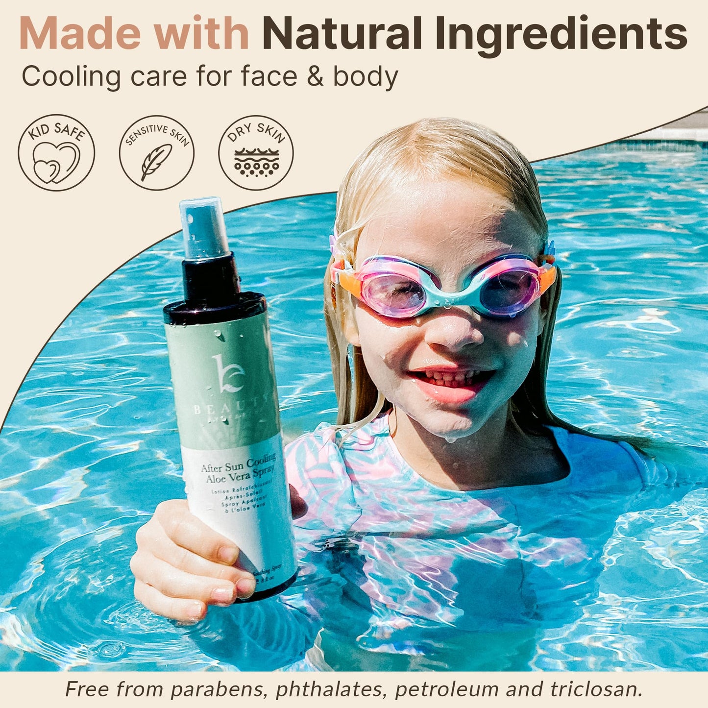 Beauty by Earth After Sun Cooling Aloe Vera Spray - USA Made With Organic Aloe Vera, Fast Absorbing After Sun Care for Sunburn Relief, Skin Cooling Beauty & Personal Care Beauty by Earth