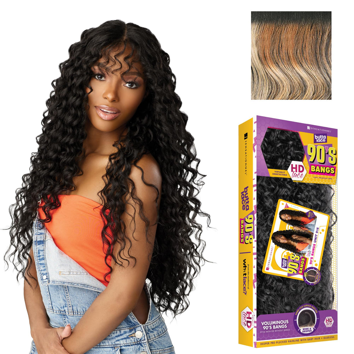 Sensationnel Butta Lace 90s Bangs Wig-Unit 916, BALAYAGESUNKISSED