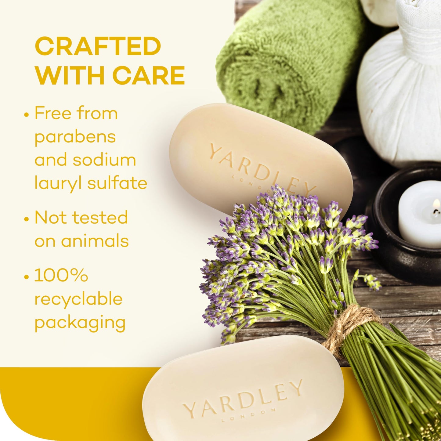 Yardley London Lemon Verbena Naturally Moisturizing Bath Bar, 4 ounce Beauty & Personal Care Yardley