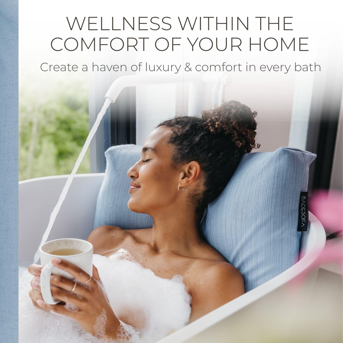 BADESOFA® Luxury Bath Pillow Set 2-Piece - Large Back Pillow & Foot Pillow for Tub - Spa-Grade Comfort for Head, Neck, Back & Feet - Quick Drying Beauty and Personal Care BADESOFA