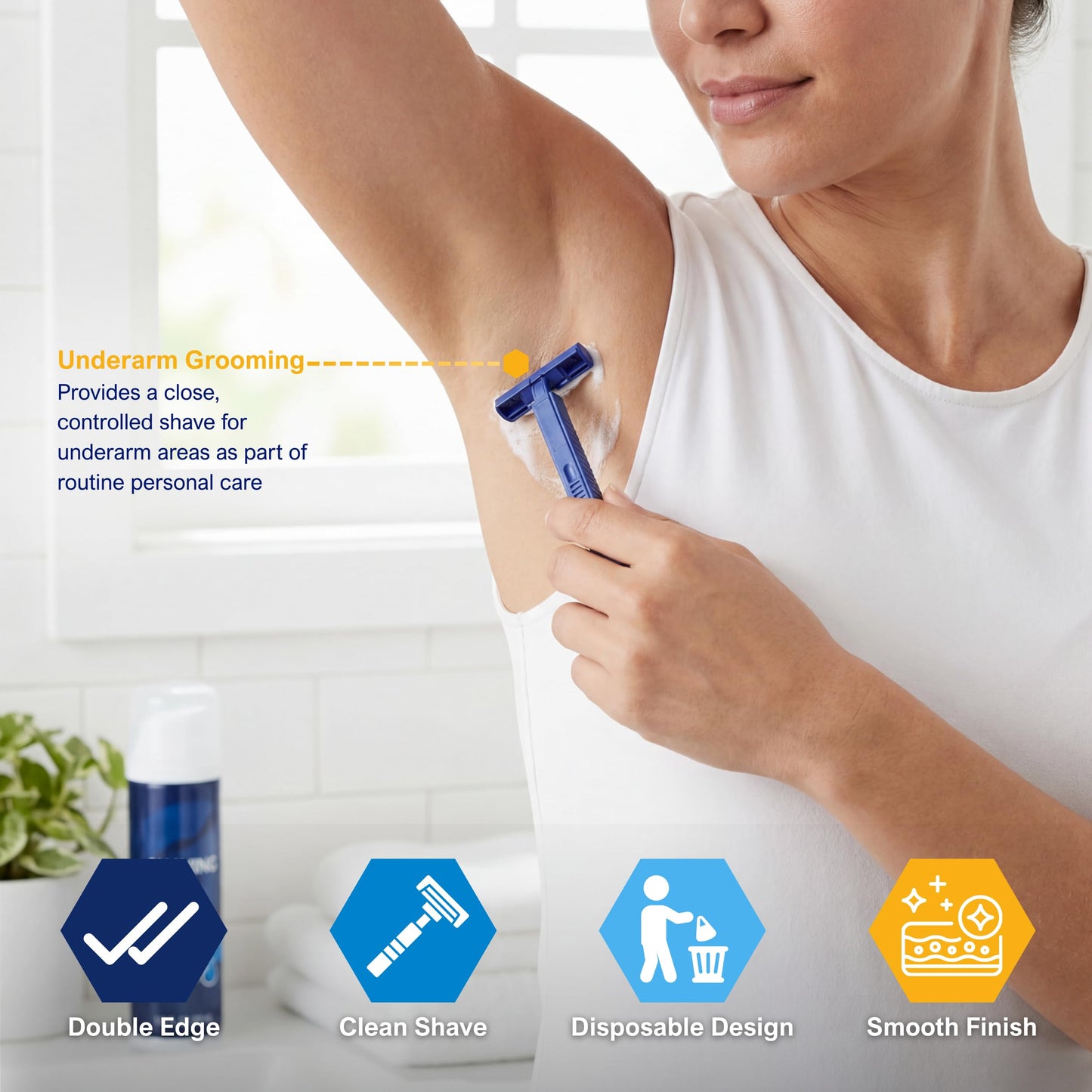 MED PRIDE Disposable Razors,10-Pack - Twin Blades & Easy Grip For Max Control & Smoothness - Unisex, Smooth & Comfortable Shaving Care for Men & Women Beauty and Personal Care MED PRIDE