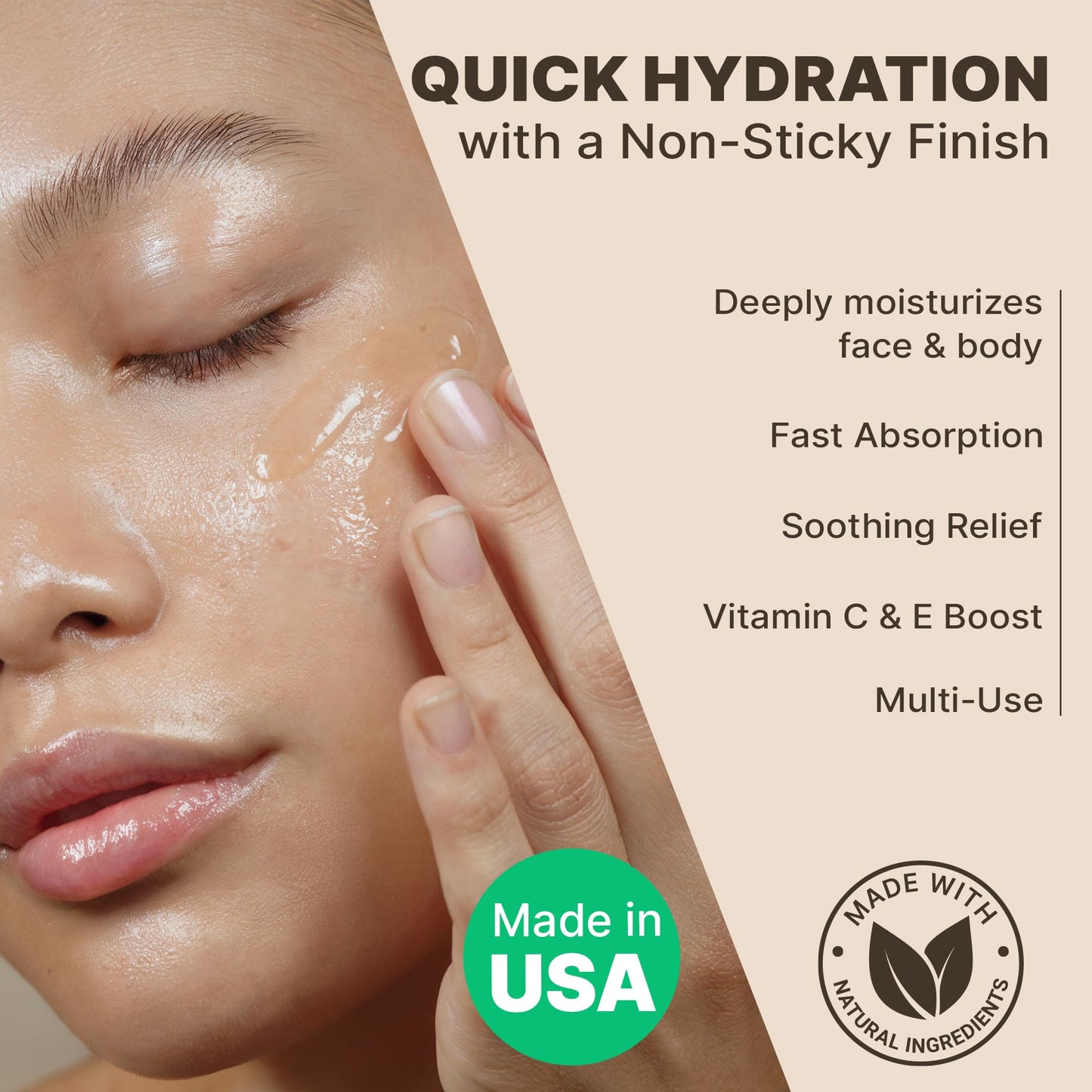 Beauty by Earth Aloe Vera Gel - USA Made with Natural & Organic Ingredients, Pure Aloe Vera Plant Gel for Face Mask, Hair & Skin with Vitamin C & E Beauty & Personal Care Beauty by Earth