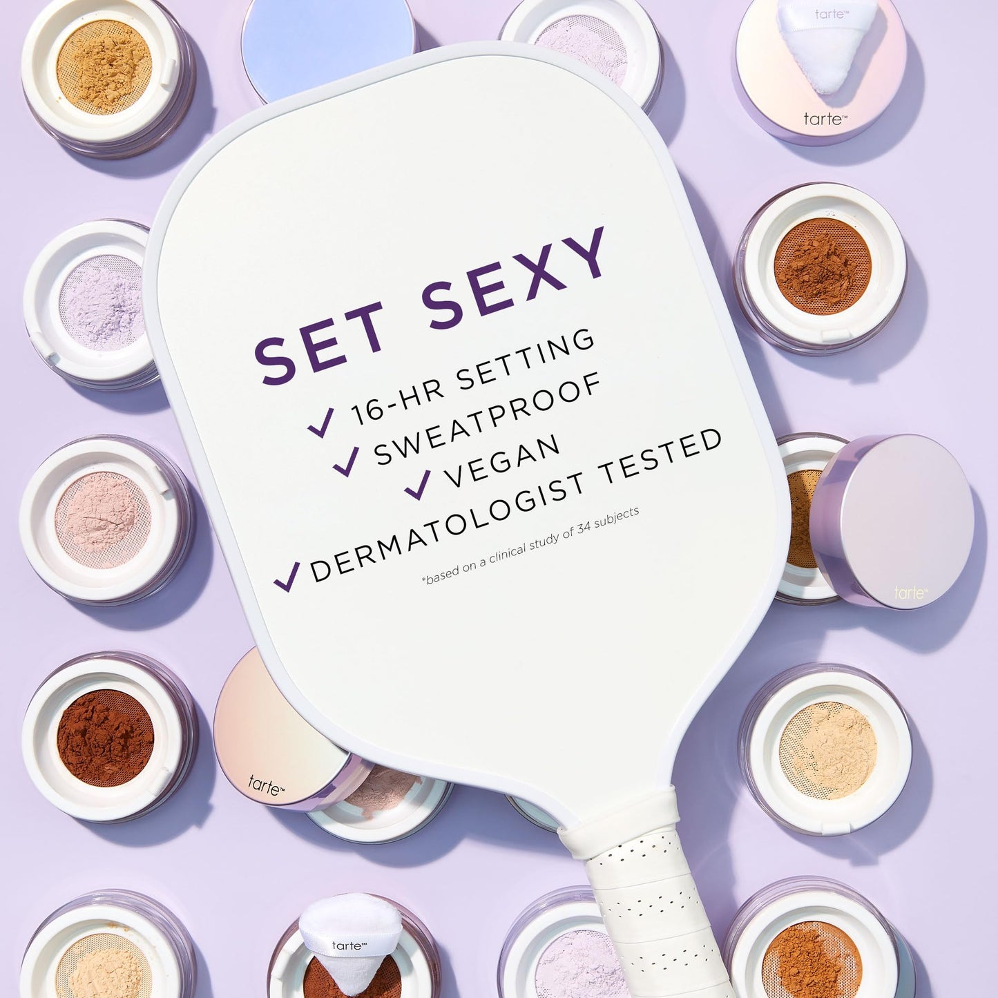tarte creaseless setting powder - Loose Face Powder, Lightweight Oil-Absorbing Formula for Longwear Finish, Vegan & Cruelty-Free, full size, pink Beauty & Personal Care tarte