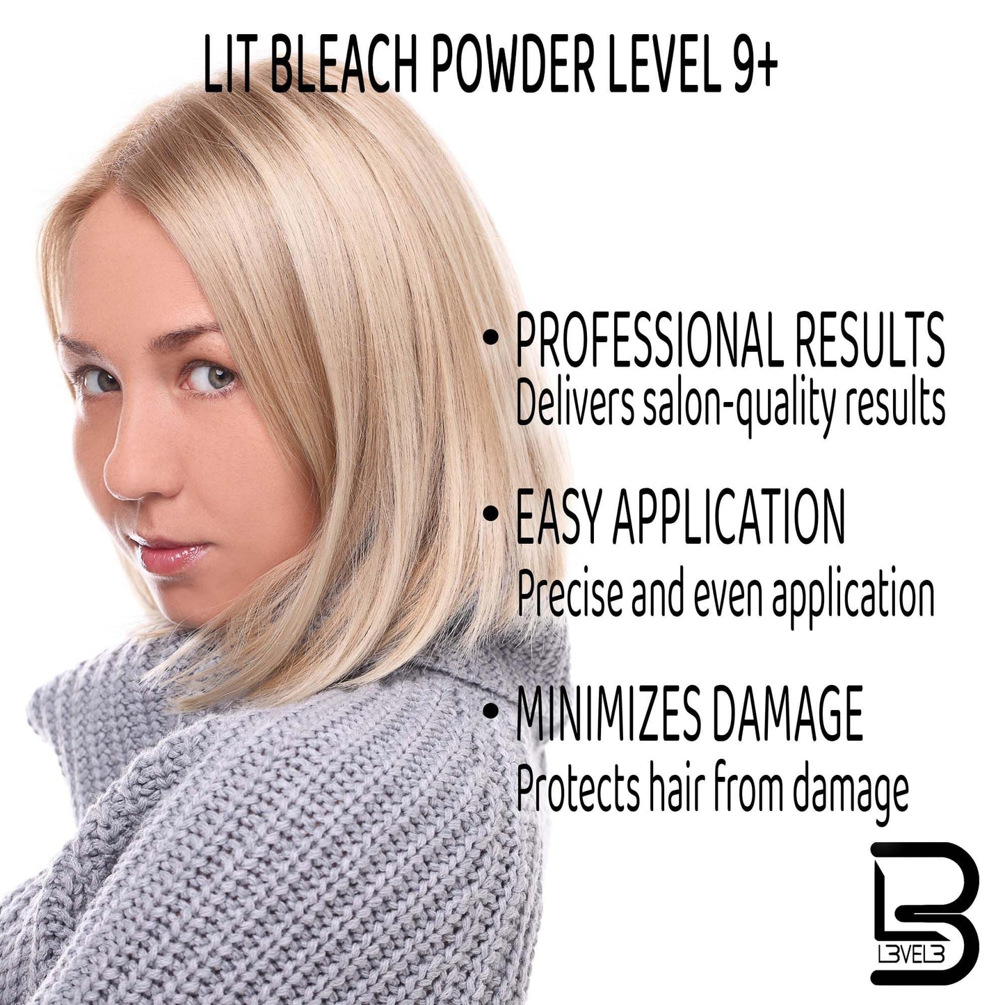 L3 - Level 3 BondFusion LIT Bleach Powder - Hair Lightener with Olive Oil and Wheat Protein to Protect and Fortify Hair - Create Highlights, Balayage Beauty & Personal Care L3