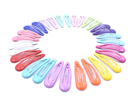 Art&Beauty 15 Pairs Colorful Assorted Color Glossy Snap Prong Clips Bendy Hair Clips Barrettes for Ladies Girls Women Adults Hair Bows Beauty & Personal Care Art&Beauty