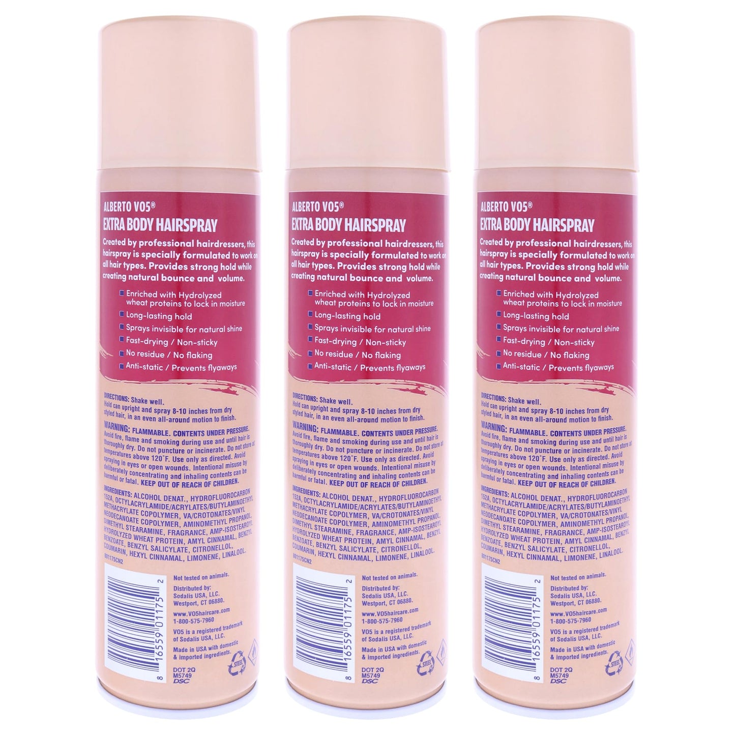 Alberto VO5 Crystal Clear Extra Body Hair Spray for Unisex - 8.5 oz Hair Spray - Pack of 3 Beauty & Personal Care VO5