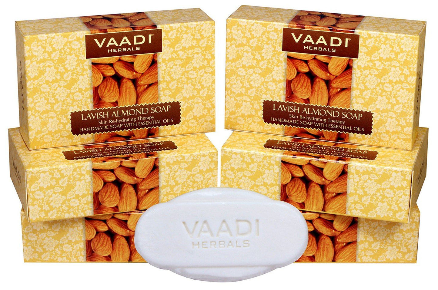 Vaadi Herbals Skin Rehydrating Lavish Almond Soap 6x75g Beauty & Personal Care Vaadi Herbals