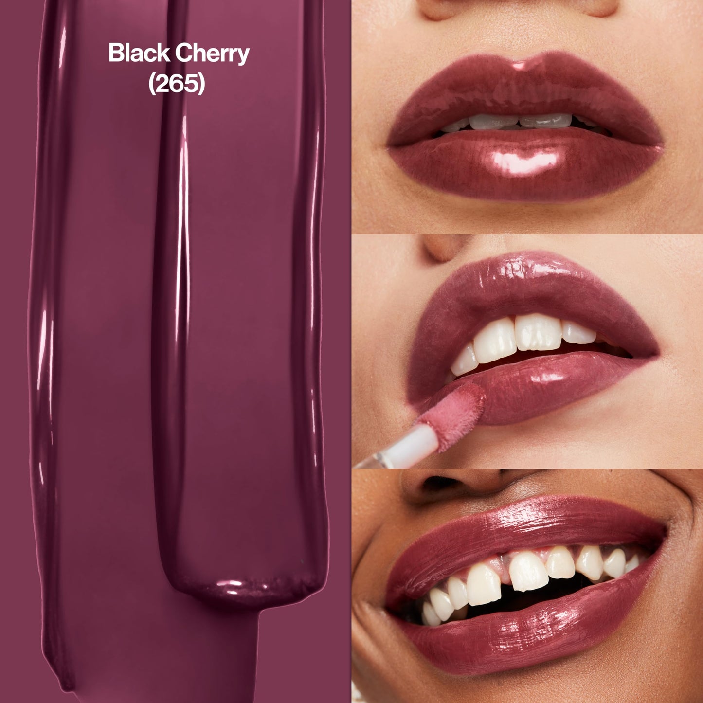 Revlon Super Lustrous Lip Gloss, Non-Sticky, Hydrating, High Shine Finish, 265 Black Cherry, 0.13 oz Beauty & Personal Care REVLON