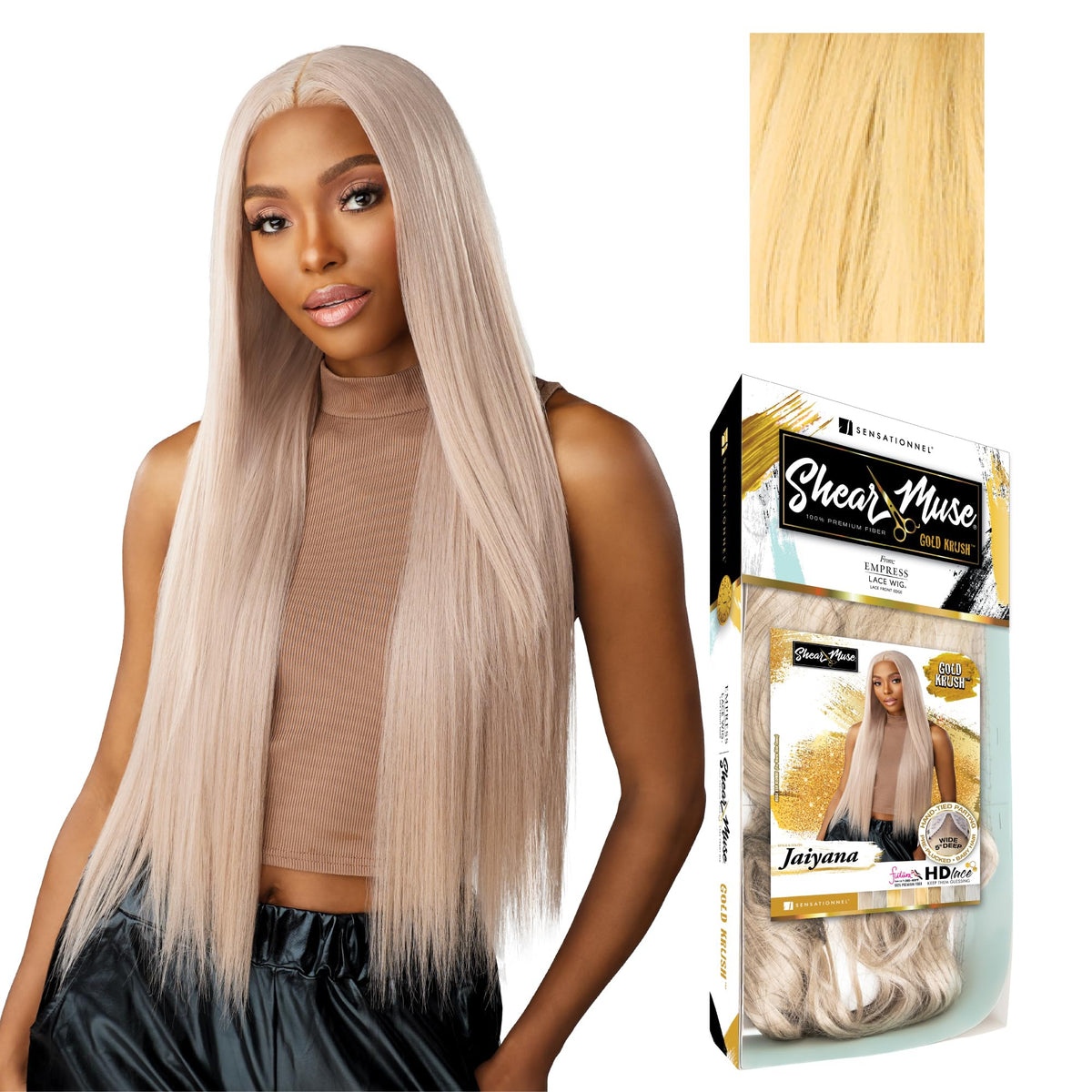 Sensationnel Shear Muse Goldkrush Lacewig-Jaiyana, CREAMYBLONDE
