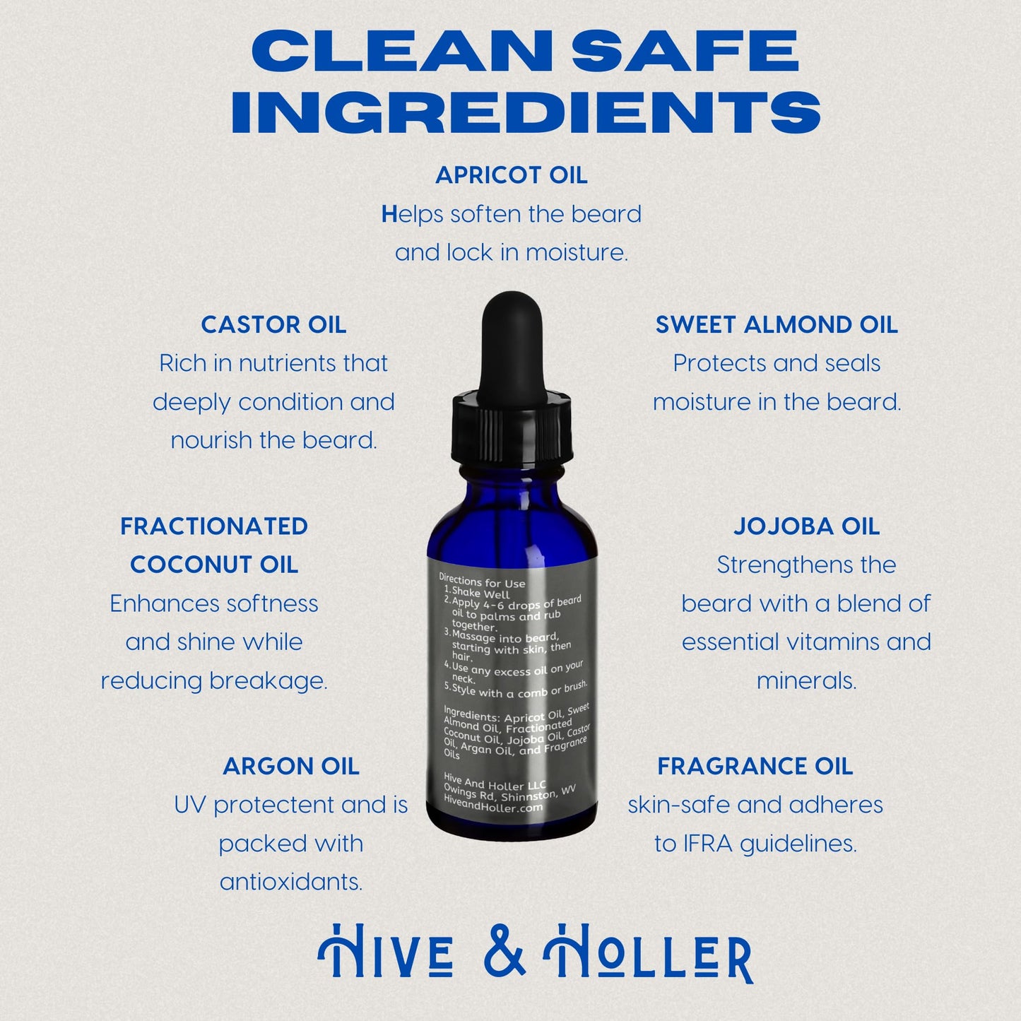Hive & Holler Beard Oil for Men - Mysterious: Citrus, Sandalwood, Oakmoss - Premium Beard Care Oil - Natural Ingredients for Healthy Beard Growth Beauty and Personal Care Hive & Holler