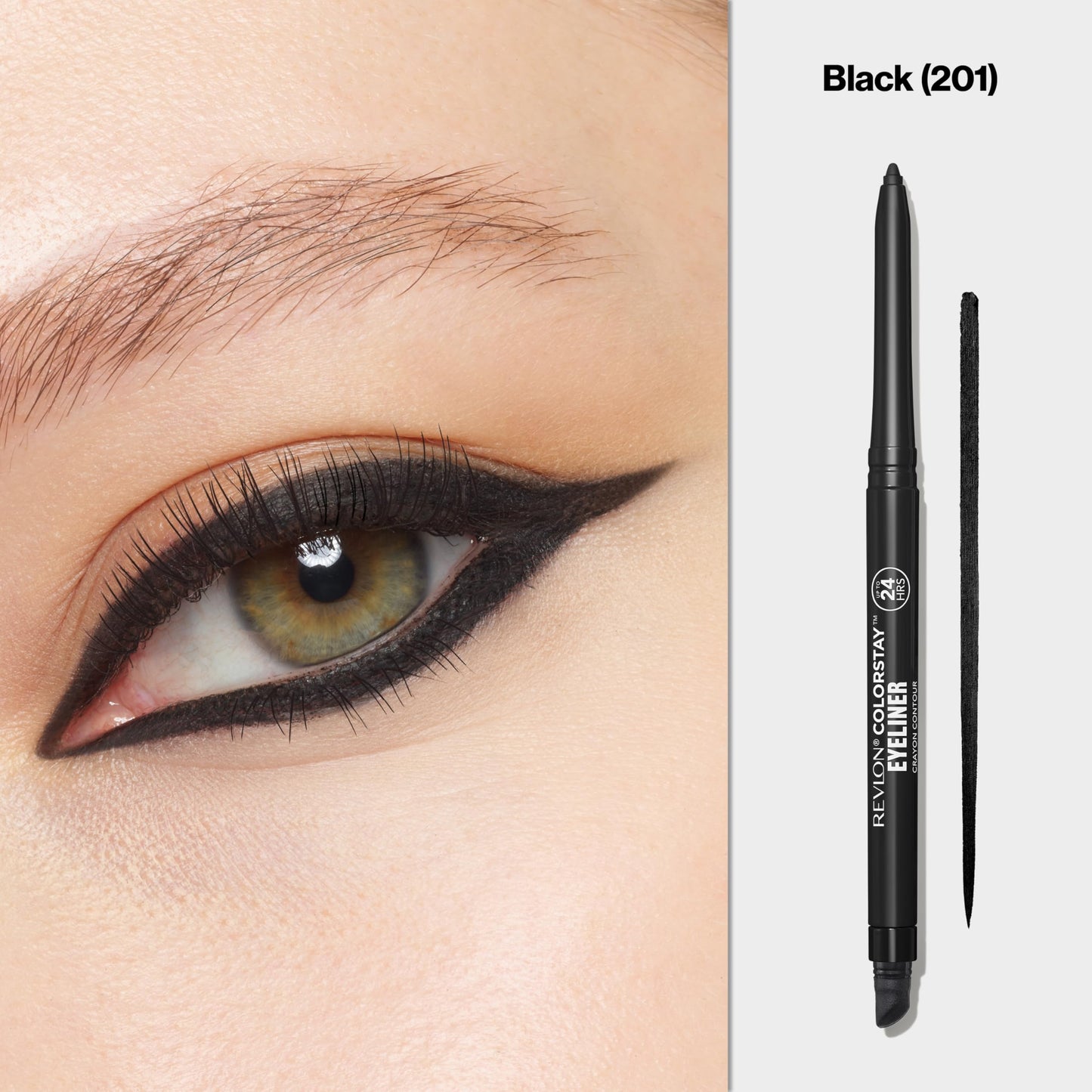 Revlon ColorStay Pencil Waterproof Eyeliner, Smudge-Proof, Eye Makeup with Built-In Sharpener, Stocking Stuffer for Women, 201 Black, 0.01 oz Beauty & Personal Care REVLON