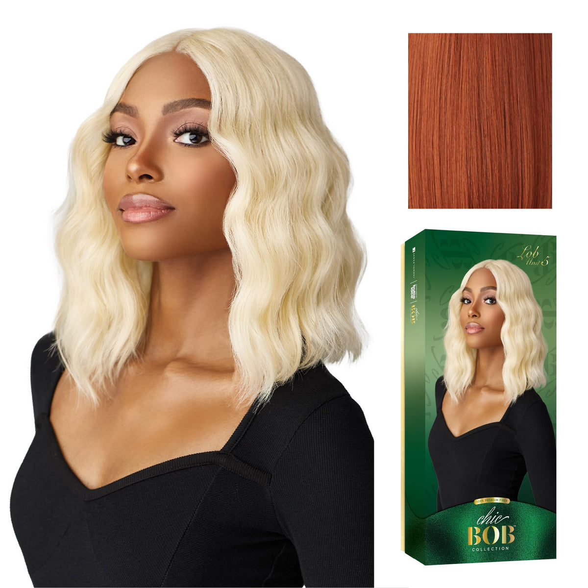 Sensationnel Chicbob Lace Frontwig-Lob Unit 5, CHOCOLATECOPPER