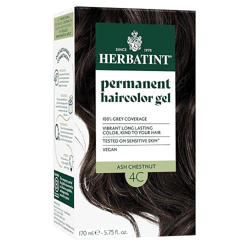 Herbatint Permanent Hair Dye For Women - 4C Ash Chestnut - For Up To 100% Gray Coverage of Resistant Gray Hair - Ammonia-Free, Alcohol-Free & Vegan Beauty & Personal Care Herbatint