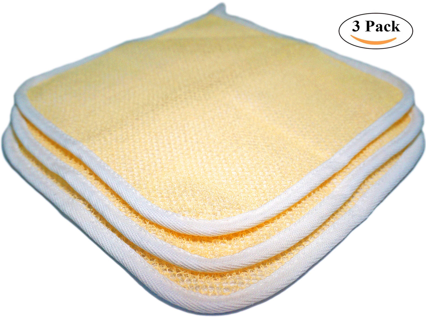 3 pcs/Set Dual-Sided with Soft Weave Exfoliating Scrub and Soft Terry Cloth Towel Home Spa Exfoliating Face and Body - Shower Scrubber - Remove Dead Beauty & Personal Care JINS-Hung