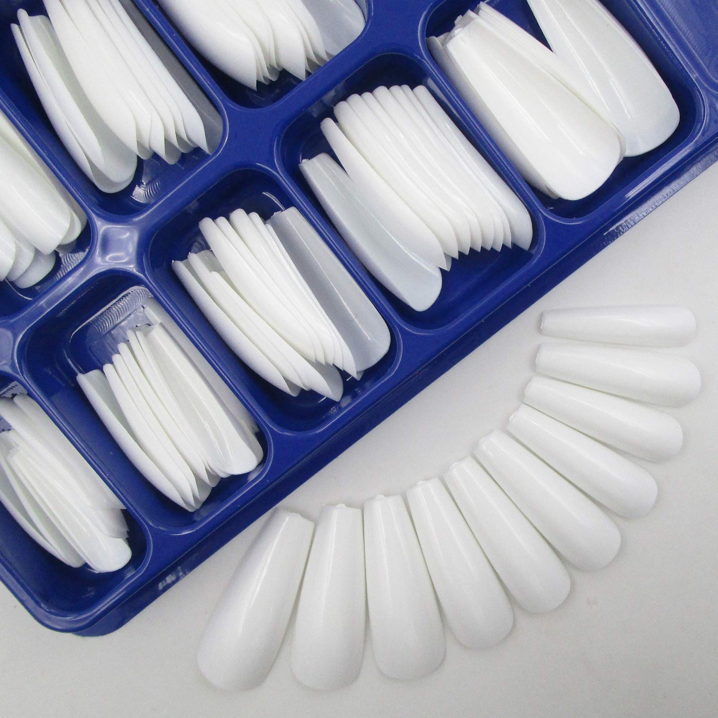 100pc White Press on Nails Medium Coffin Fake Nails, Medium Press-on Nail Coffin Acrylic Nails Press ons Nail White False Nail Glossy Ballerina Beauty & Personal Care LoveOurHome