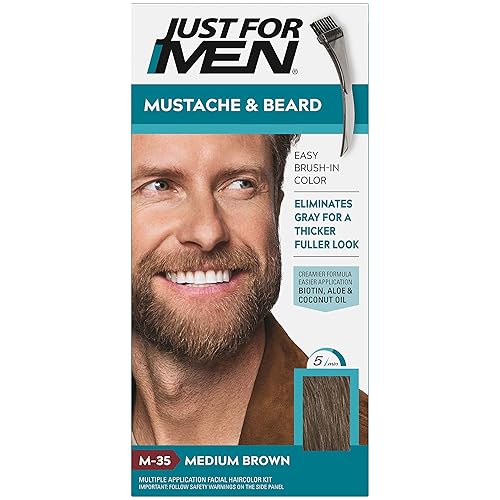 JUST FOR MEN Color Gel Mustache & Beard M-35 Medium Brown 1 ea (Pack of 4) Beauty & Personal Care Just for Men