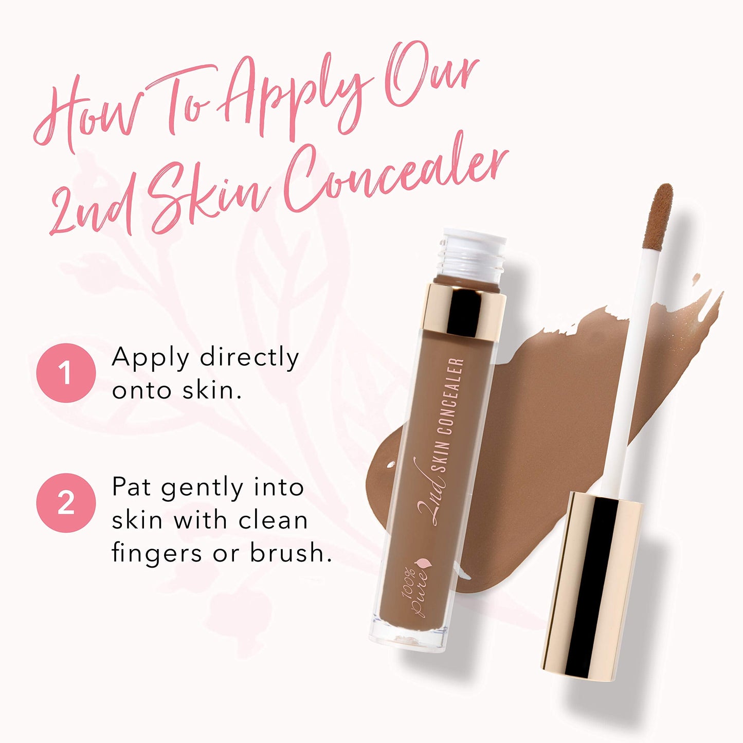 100% PURE 2nd Skin Concealer (Fruit Pigmented), Shade 7, Full Coverage, Lightweight, Liquid Concealer for Face, Under Eyes, Vegan Makeup (For Deep Beauty & Personal Care 100% PURE