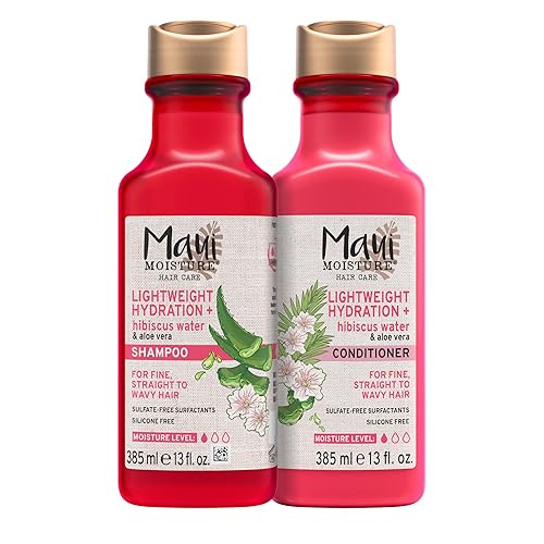 Maui Moisture Lightweight Hydration + Hibiscus Water Shampoo + Conditioner, Nourishing Aloe Vera Softens & Quenches Hair, Vegan & Silicone-Free, 13 Fl Beauty & Personal Care Maui Moisture