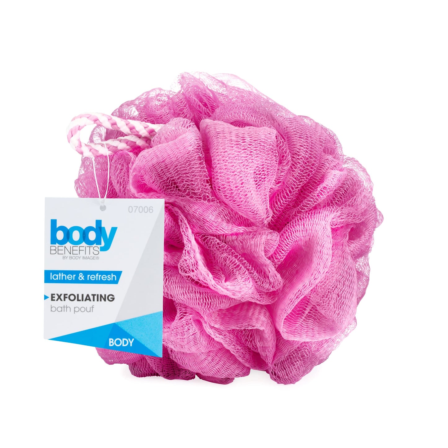 Body Benefits by Body Image Exfoliating Bath Sponge, Lather & Refresh, Buff & Revitalize, with Easy-to-Hold Strap (Colors May Vary) Beauty and Personal Care Body Benefits