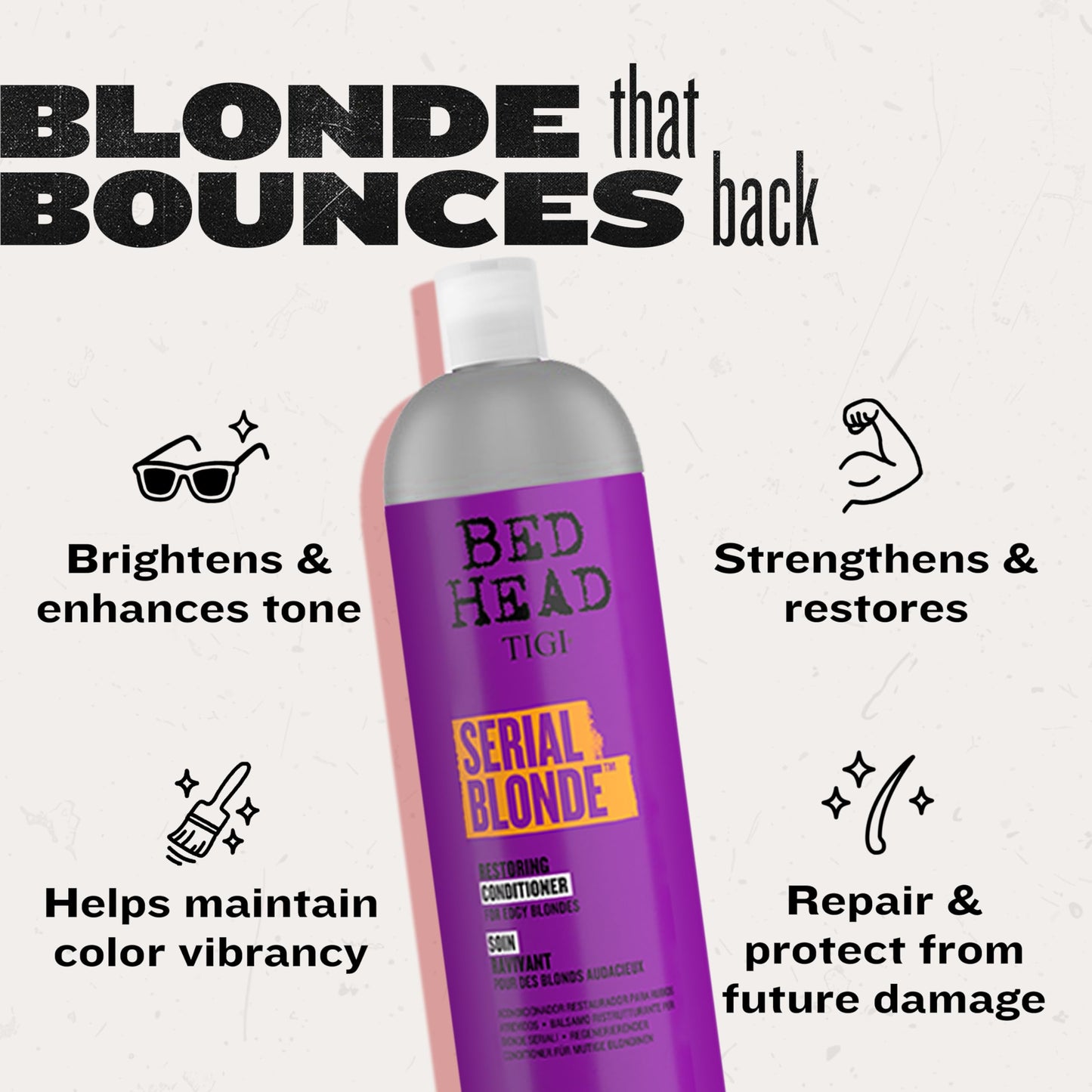 TIGI Bed Head Serial Blonde Restoring Shampoo & Conditioner Set for Damaged Blonde Hair, Hydrolyzed Keratin, 25.36 fl oz, 2 Pack Beauty & Personal Care TIGI