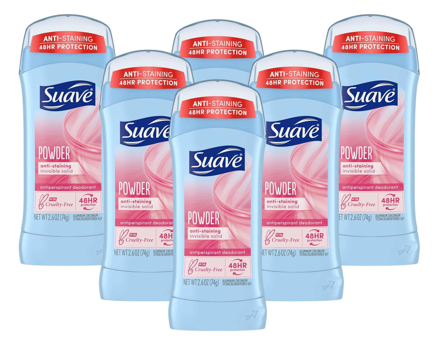 Suave 24 Hour Protection Powder Invisible Solid Anti-Perspirant Deodorant 2.6 oz (Pack of 6) Beauty & Personal Care Suave