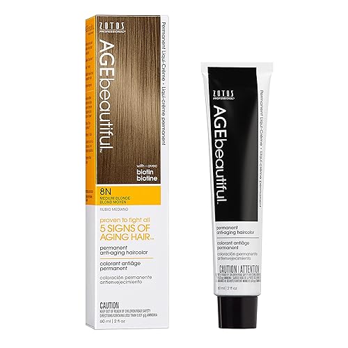 AGE beautiful Permanent Hair Color Dye Liqui Creme | 100% Gray Coverage | Anti-Aging Haircolor | Biotin for Thicker, Fuller Hair | Professional Salon Beauty & Personal Care AGE beautiful
