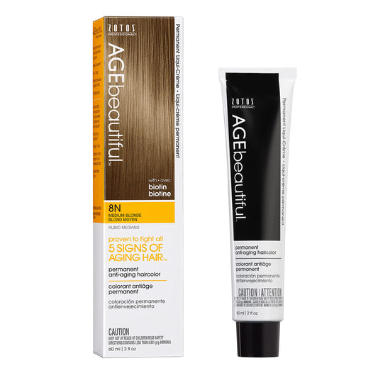 AGE beautiful Permanent Hair Color Dye Liqui Creme | 100% Gray Coverage | Anti-Aging Haircolor | Biotin for Thicker, Fuller Hair | Professional Salon Beauty & Personal Care AGE beautiful
