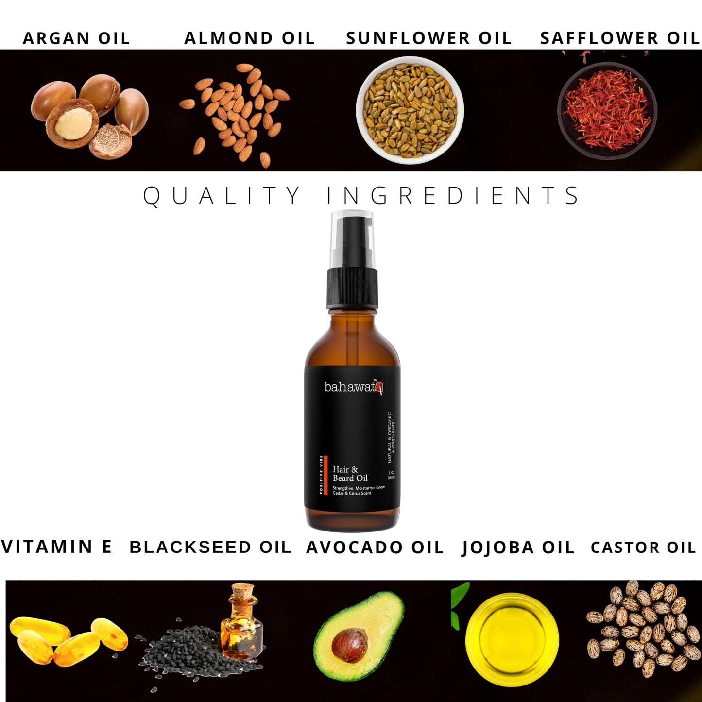 BAHAWAT: Premium Beard Oil Conditioner & Softener - Your Majesty- 2 ounce - Beard Itch and Dry Skin Relief - Handcrafted from Natural Ingredients Beauty & Personal Care BAHAWAT