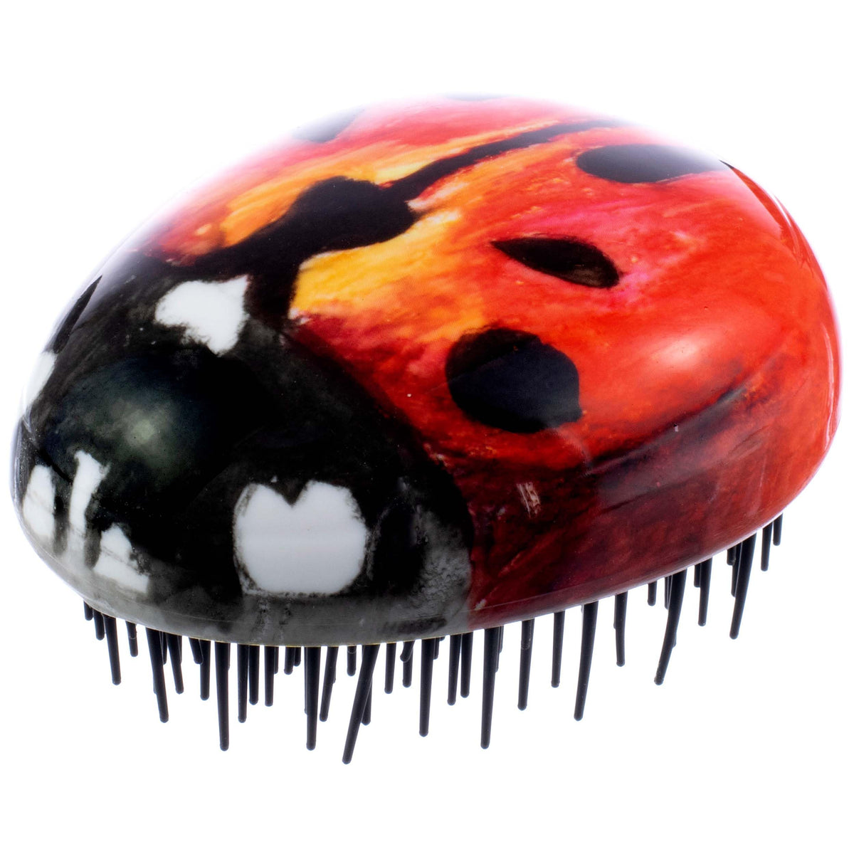 Kent PBUG Ladybug Pebble Scalp Massager Shampoo Brush, Shower Brush, and Travel Size Detangling Brush - Scalp Scrubber for Dandruff and Kids Hair