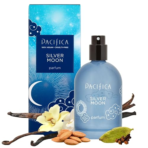 Pacifica Silver Moon Vanilla Almond Spice Perfume - Warm Gourmand Clean Fragrance for Women, 2 fl oz (Vegan & Cruelty-Free) Beauty & Personal Care Pacifica