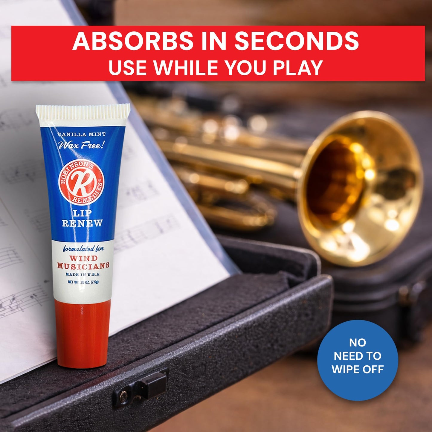 Robinson's Remedies Lip Renew Endurance Cream for Wind Musicians (7.5 ml slant tip) Beauty and Personal Care Robinson's Remedies